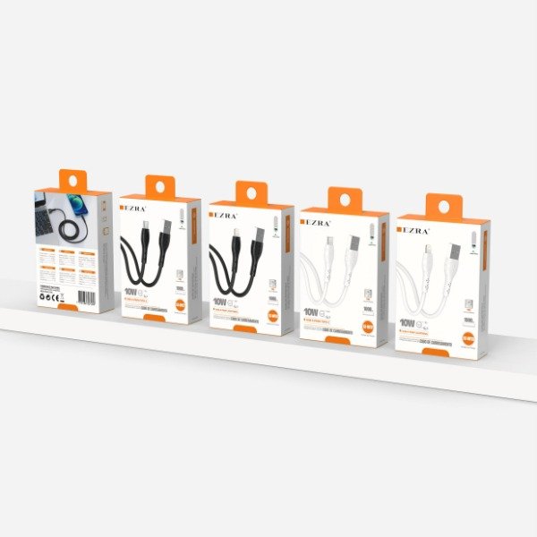 Producto - Cable Mallado Metalizado de Carga, Datos USB-iOS 2A 10W EZ-W73.
