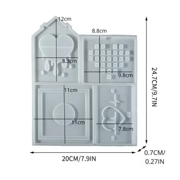 Producto - Molde silicona casa para armar portavela de noche mod corazones - 1
