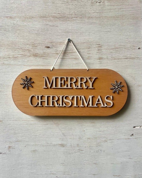 Producto - Cartel Merry Christmas enchapado