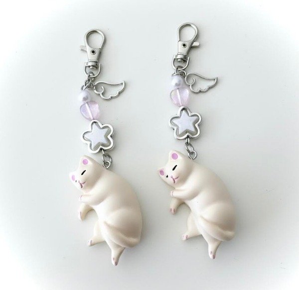 Producto - llavero gatito blanco dormido x1