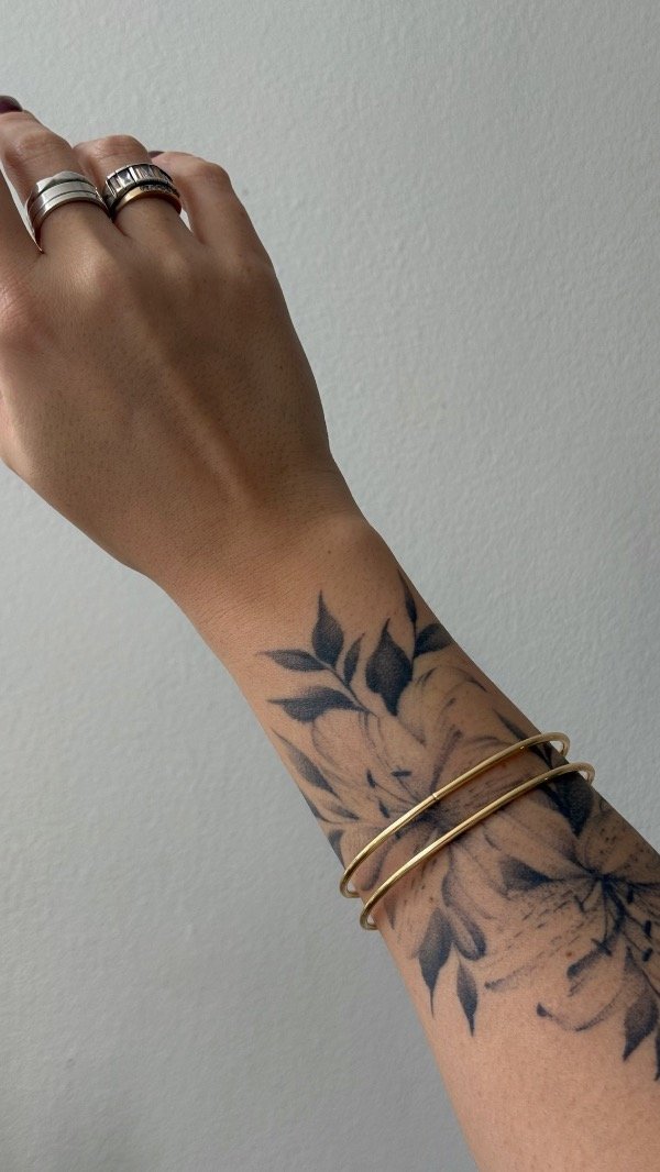 Producto - Pulsera brazalete doble fino dorado FANTASÍA - 1