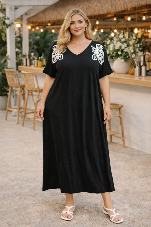 Producto - Maxi Vestidos V Tunicas Toscana Universal XXL XXXL Negro