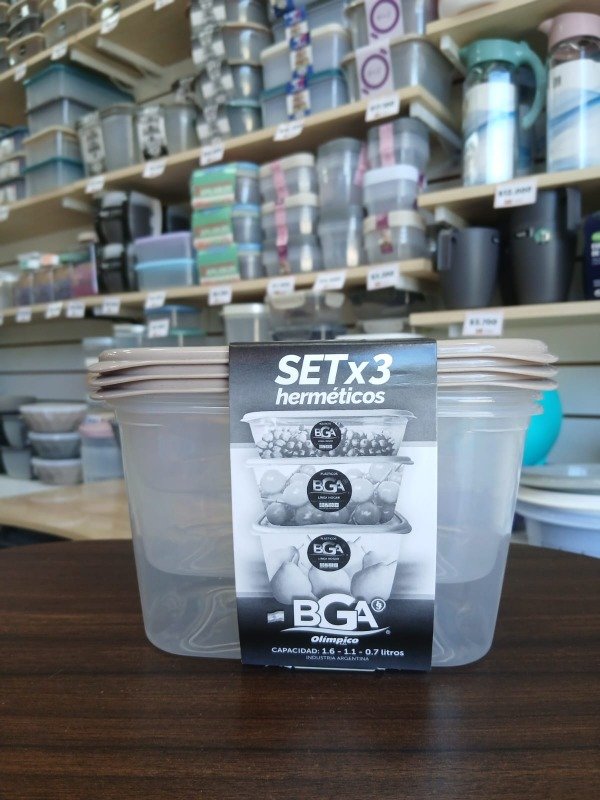 Producto - Set X3 hermeticos 1.6, 1.1, 0.7 lt