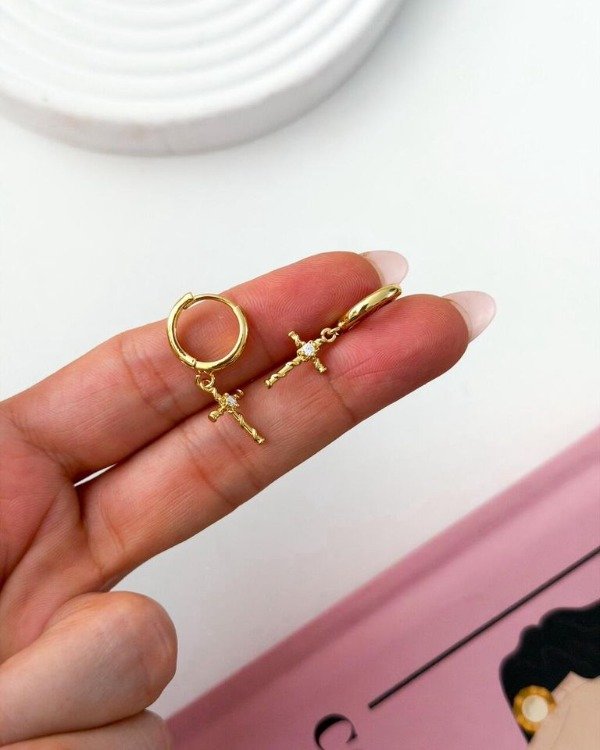 Producto - Argolla Cruz Gold