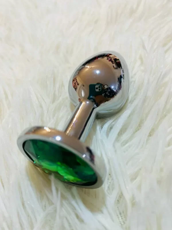 Producto - SEXS PLUG ANAL DE METAL CON GEMA VERDE 2,6 x 7 cm - 1