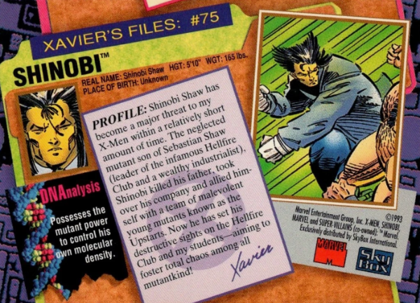 Producto - 1993 SkyBox X-Men Series 2 #75 - Shinobi - 1