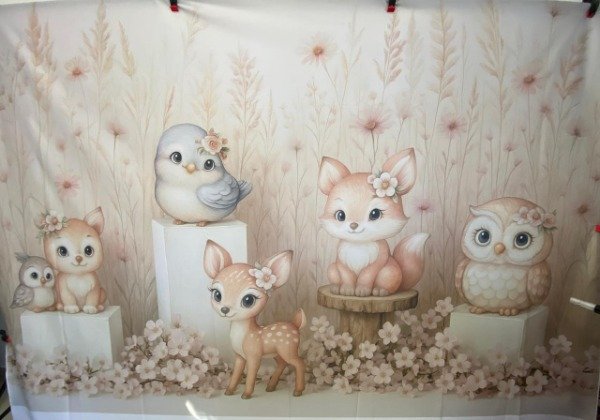 Producto - FONDO ANIMALITOS NORDICOS DEL BOSQUE CON FALLA IMPERCEPTIBLE 230X150 ANI01