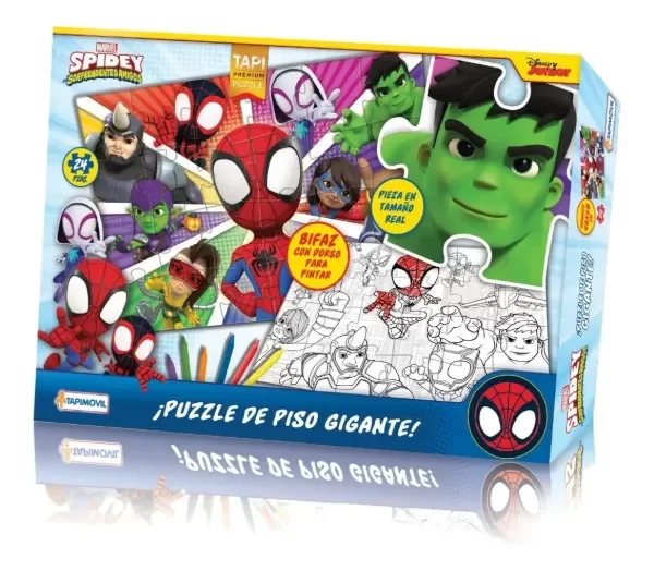 Producto - Puzzle de piso gigante Marvel Spidey (Tapimovil) 24 piezas grandes