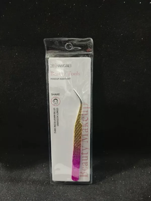 Producto - PINZA CURVA ECO ROSA Y DORADO
