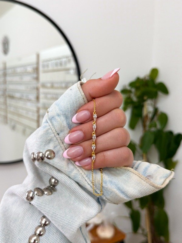 Producto - Pulsera bañada en oro gotas cúbics