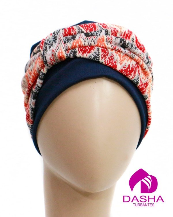 Producto - Turbante Alma azul marino- aguayo