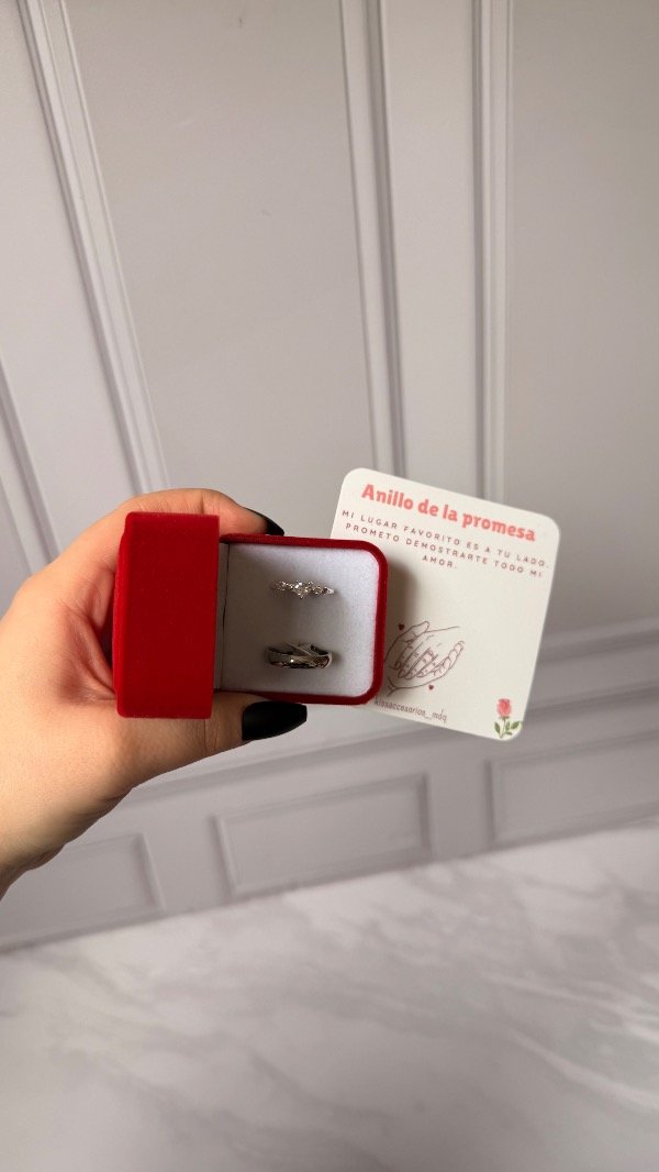 Producto - Caja de anillos de la promesa - alianza y anillo corazón con cubic - 3