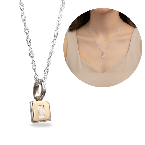 Producto - Cadena Con Dije Inicial D Plata y Oro