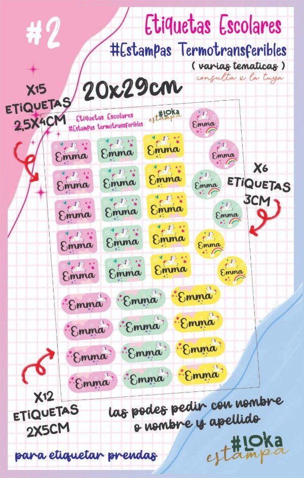 Producto - ESCOLARES #2 Estampa Termotransferible 20x29cm
