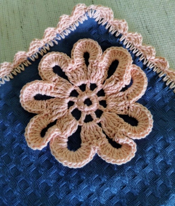 Producto - INDIVIDUAL AZUL CON FLOR