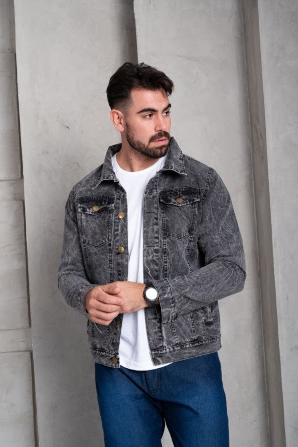 Producto - Campera de Jean - Gris Nevado