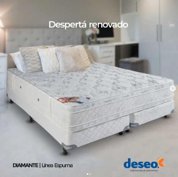 Producto - Conjunto sommier y colchon espuma Diamante Deseo - 0