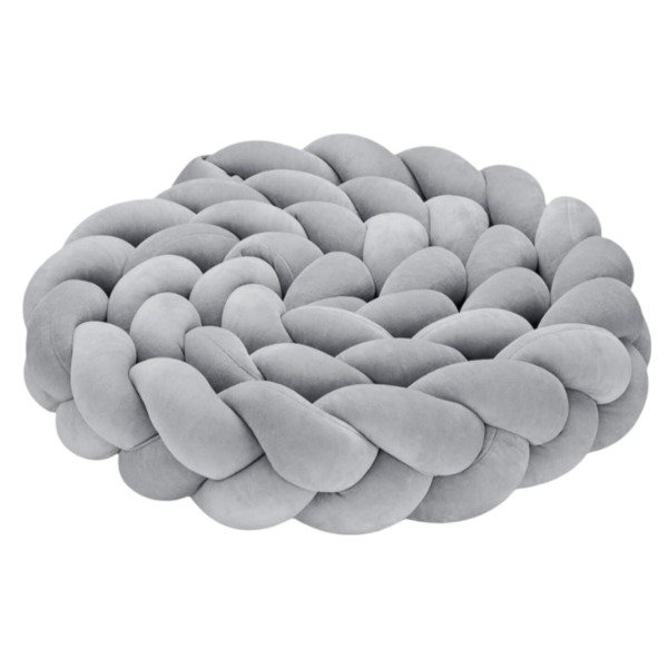 Producto - Chichonera Trenzada de Plush 3 Cabos Gris