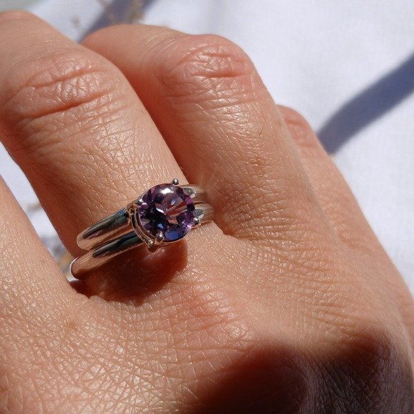 Producto - Anillo Plata 925 con Amatista Ajustable - 2