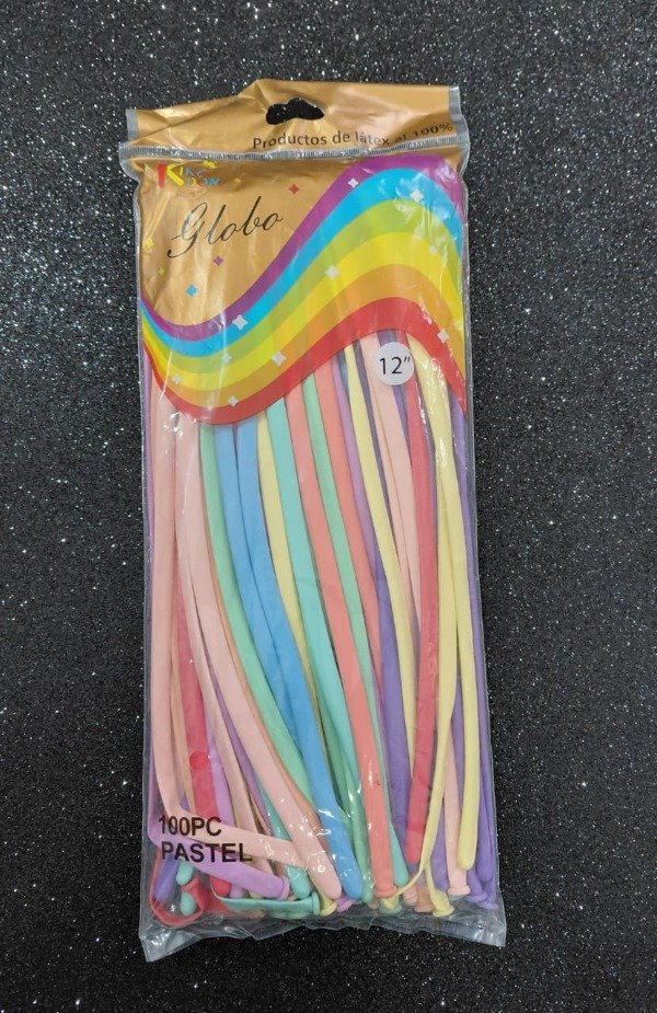 Producto - CT100PT GLOBOS LARGOS N12 MULTICOLOR X100