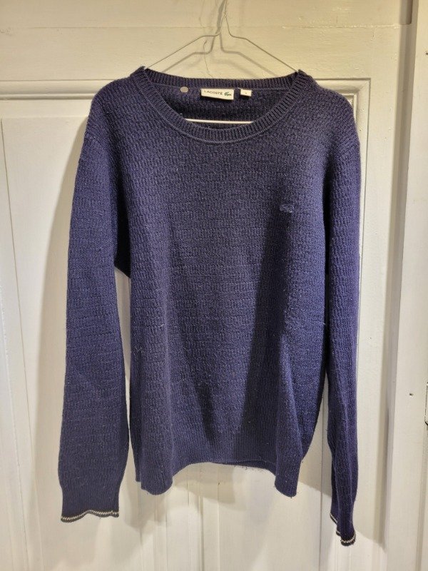 Producto - Sweater LACOSTE azul tejido grueso- Talle  S - PRECIO: 110X