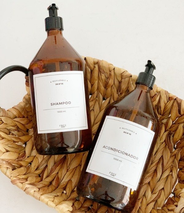 Dispenser SHAMPOO + ACONDICIONADOR 1000 ml Free Home