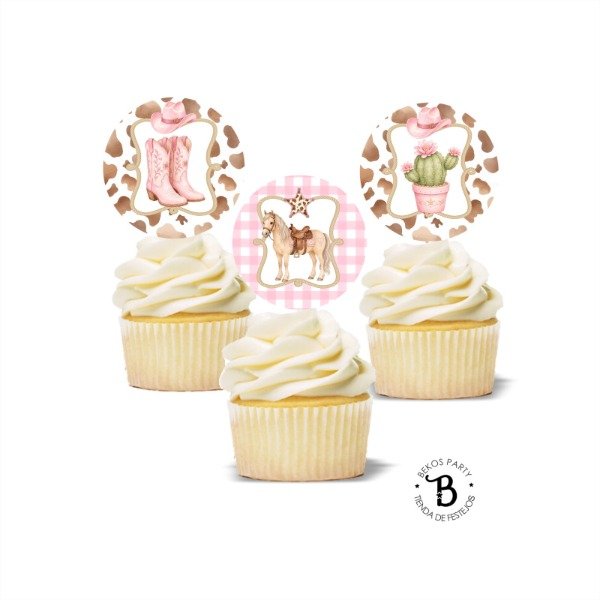 Producto - Topper Cupcake Caballito Chic x 10