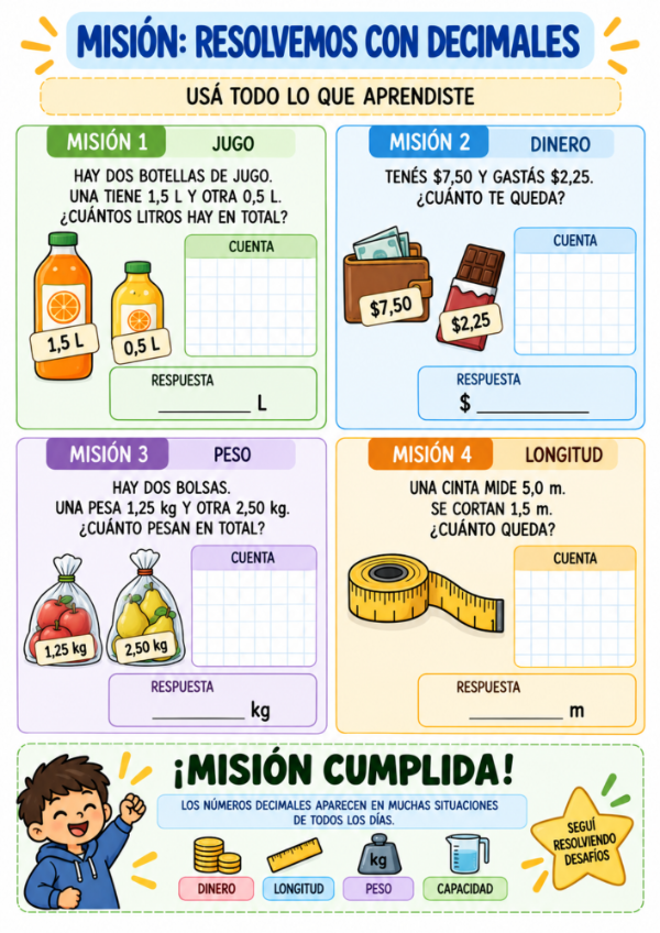 Producto - Decimales en acción: Situaciones problemáticas sencillas - 19