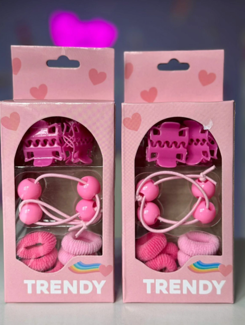 Producto - Kit de prensas + gomitas para pelo en caja para niñas