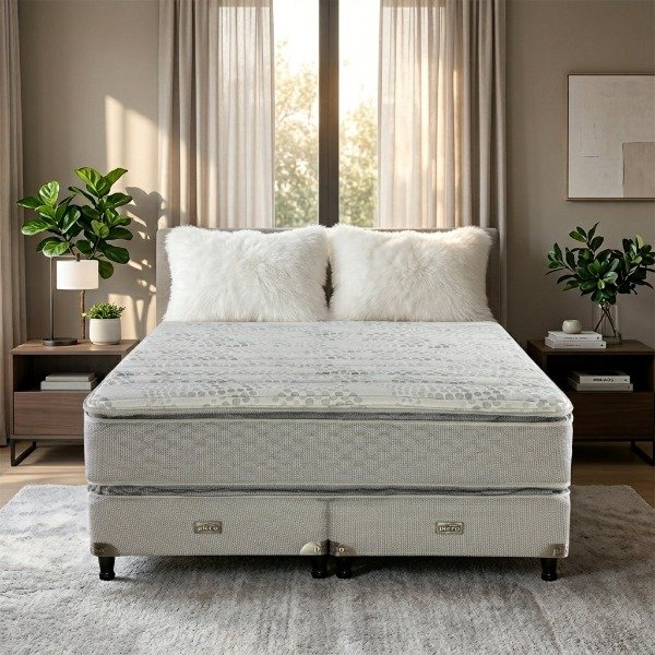 Producto - Sommier y Colchón Piero Montreaux Doble Pillow Top 200x160 +2 almoh. regalo - 0