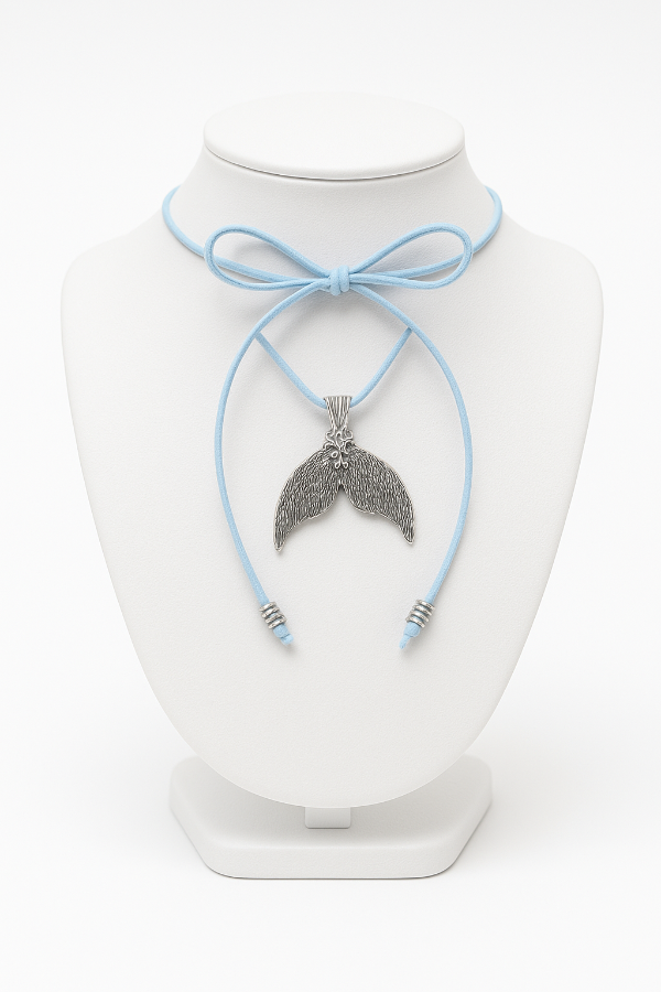 Producto - Collar lazo celeste sirena