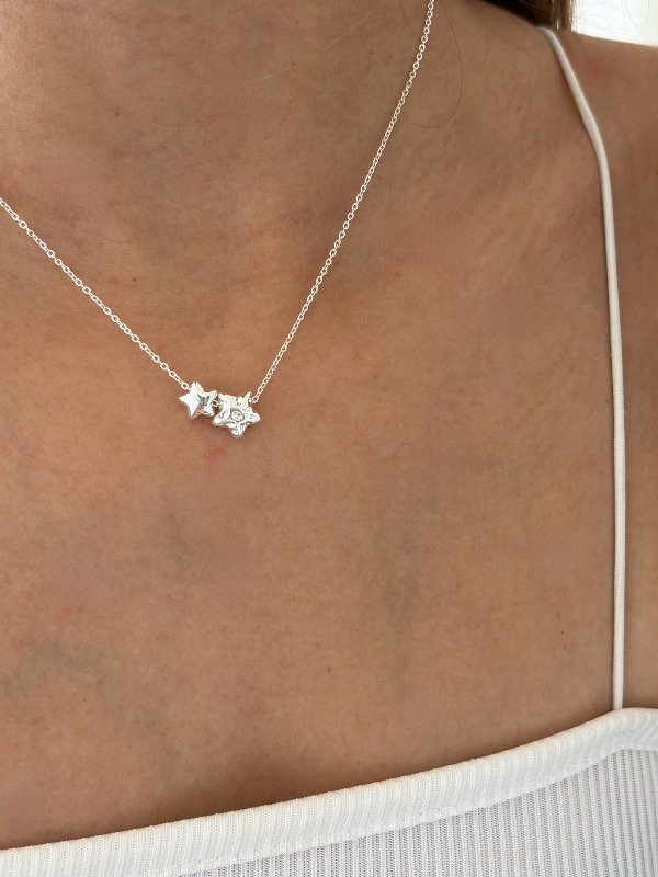 Producto - Collar doble estrellita (blanco)