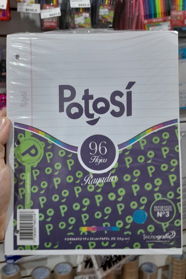 Producto - REPUESTO N3 x96 HJS POTOSI RAYADO