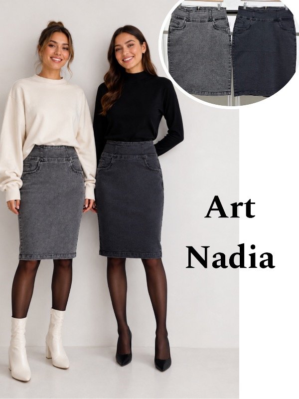 Producto - Nadia pollera de jeans Elastizada