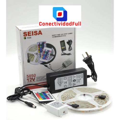 Producto - Tira Led 5050 Rgb Seisa Con Transformador y Controladora Led