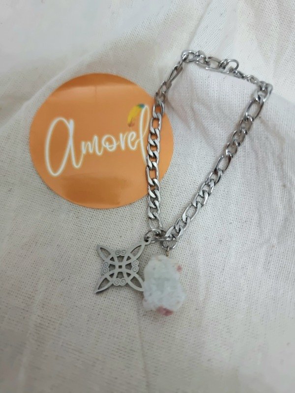 Producto - Pulsera Nudo de Bruja y Turmalina Rosa