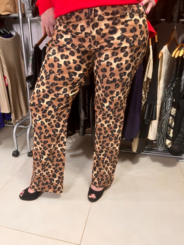 Producto - Pantalon Ancho Animal Print Bengalina Super Elastizado T. 42 al 54 TRANSF 49.000
