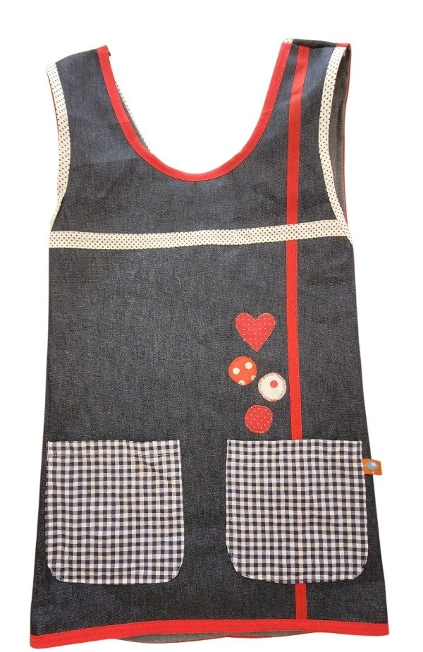 Producto - Líneas y círculos Jean y rojo