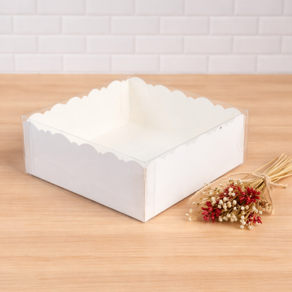 Producto - Caja para minitortas con tapa de acetato transparente 12x12x5
