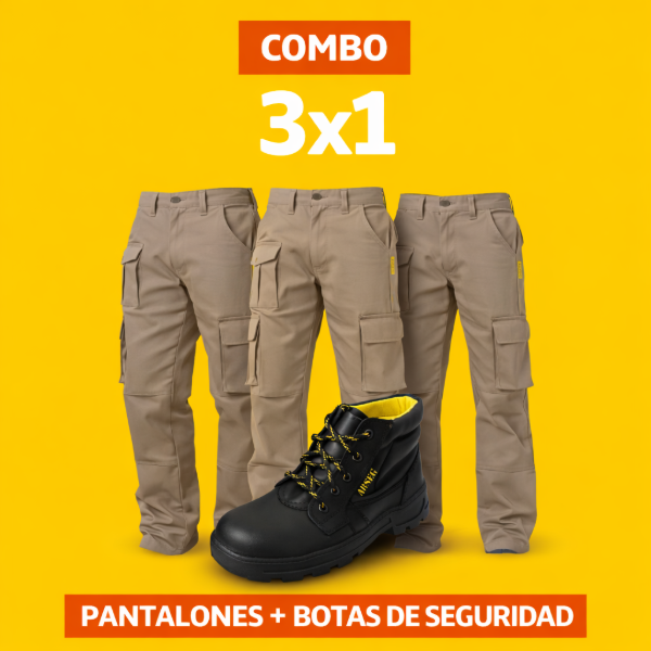 Producto - 3x1 Pantalones Pampero + Botas de seguridad de trabajo