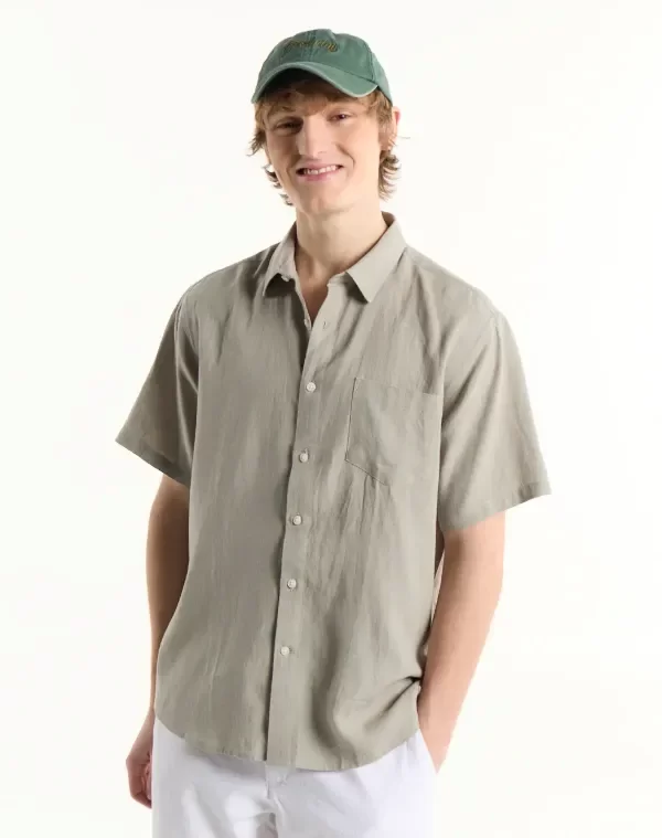 Producto - Camisa Hibiscus verde seco