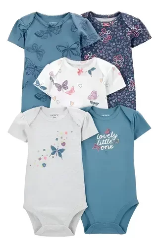 Producto - Pack de 5 bodies Carter's mariposas y flores