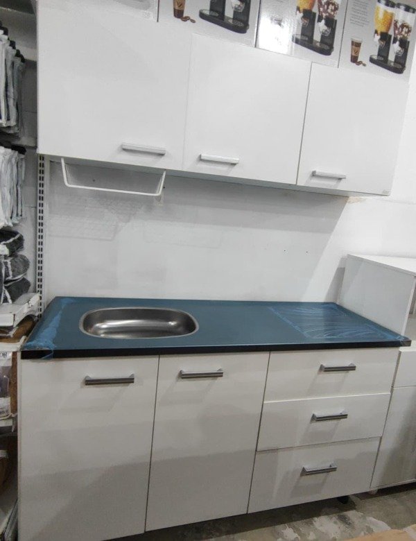 Producto - Combo Bajo Mesada + Mesada + Alacena Blanco 140CM CCB140 - MESX140 - CEA140