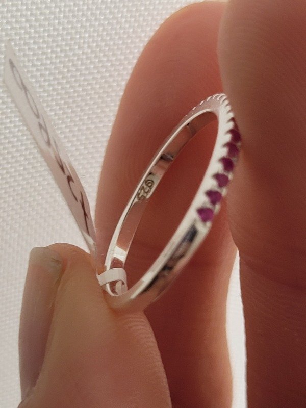 Producto - Anillo cintillo cubic fucsia Plata 925 - 2