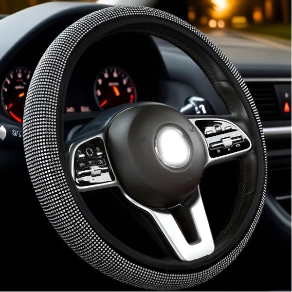 Producto - CUBRE VOLANTE GAMUZA CON STRASS