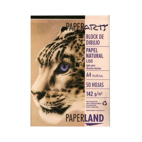 Producto - BLOCK DE DIBUJO A4 NATURAL LISO 142GRS 50 HOJAS EMBLOCADO PAPERLAND