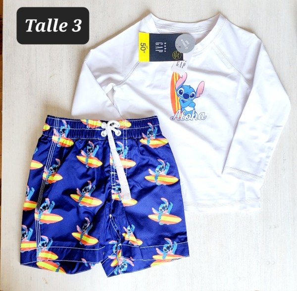 Conjunto remera y short de baño  gap talle 3 stich — imagen 3