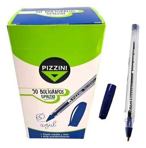 Producto - BOLIGRAFO PIZZINI SPAZIO AZUL cuerpo cristal  X50