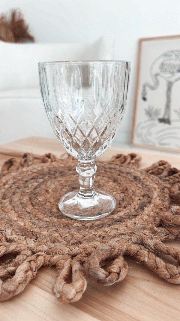 Producto - Set x 6 copas vino de vidrio - ROMBOS Transparente - 240 ml