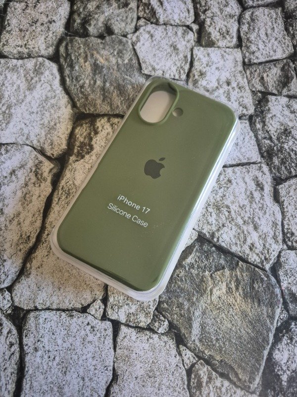 Producto - Funda silicone case logo Iphone 17 verde militar